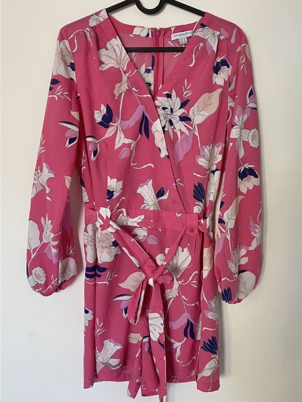 Carolina Belle pink Floral shorts romper